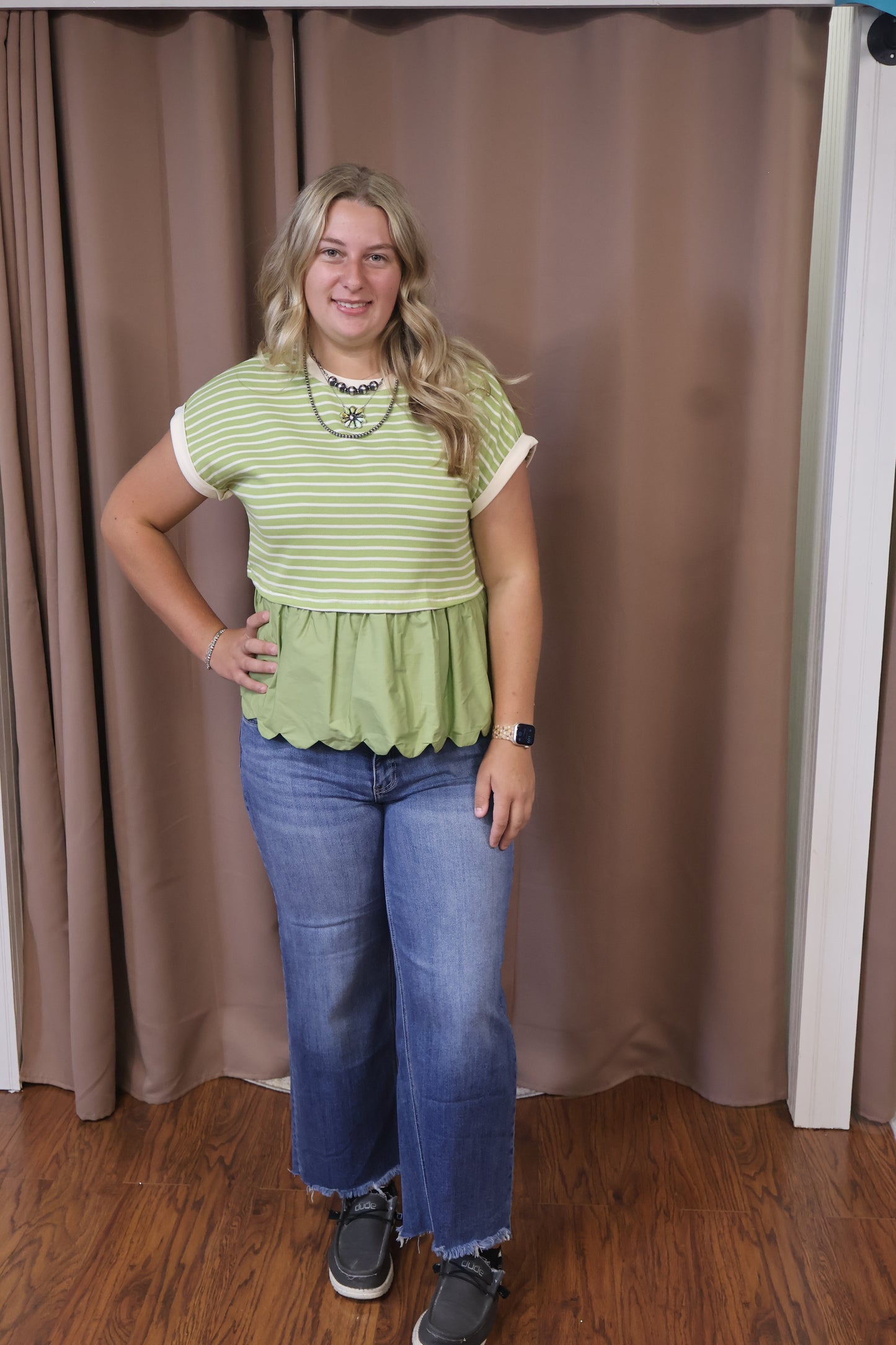 Lime Striped Top