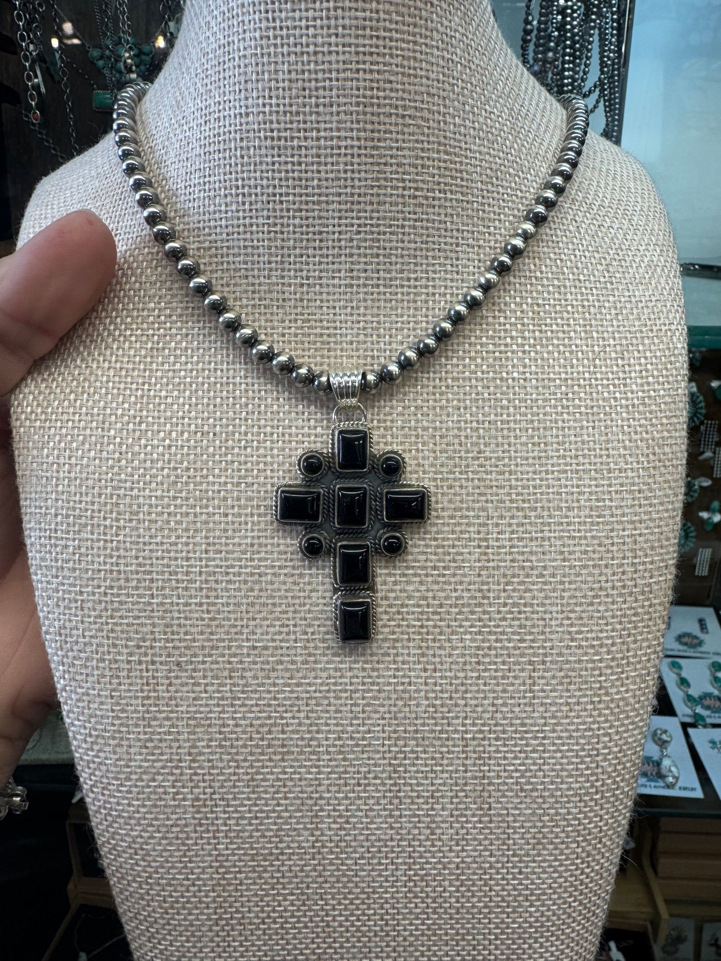 Onyx Cross Pendant