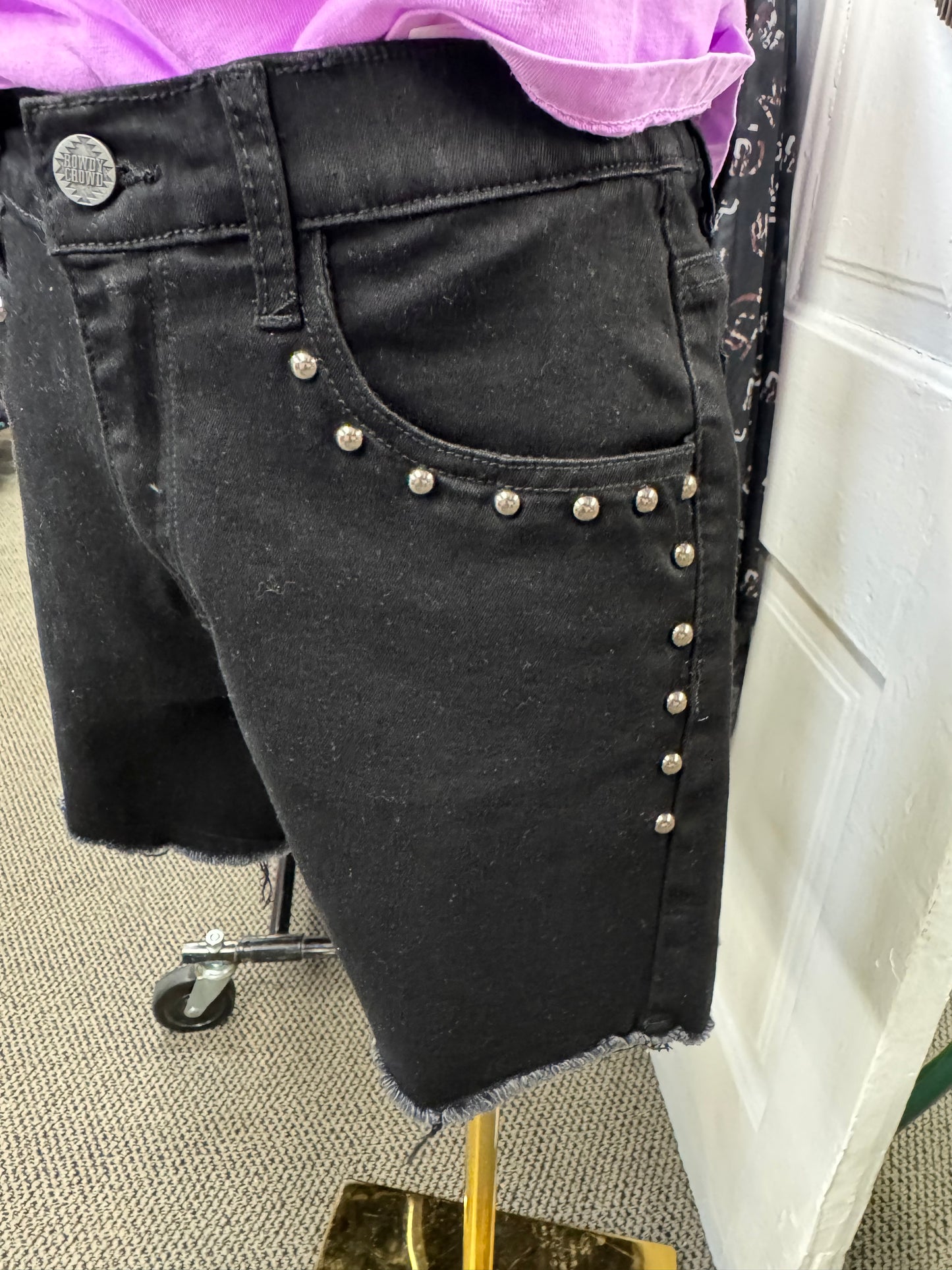 Black Studded Shorts