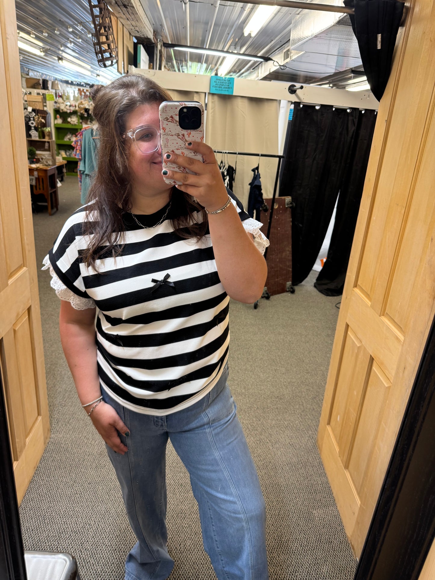Black Mini Bow Top