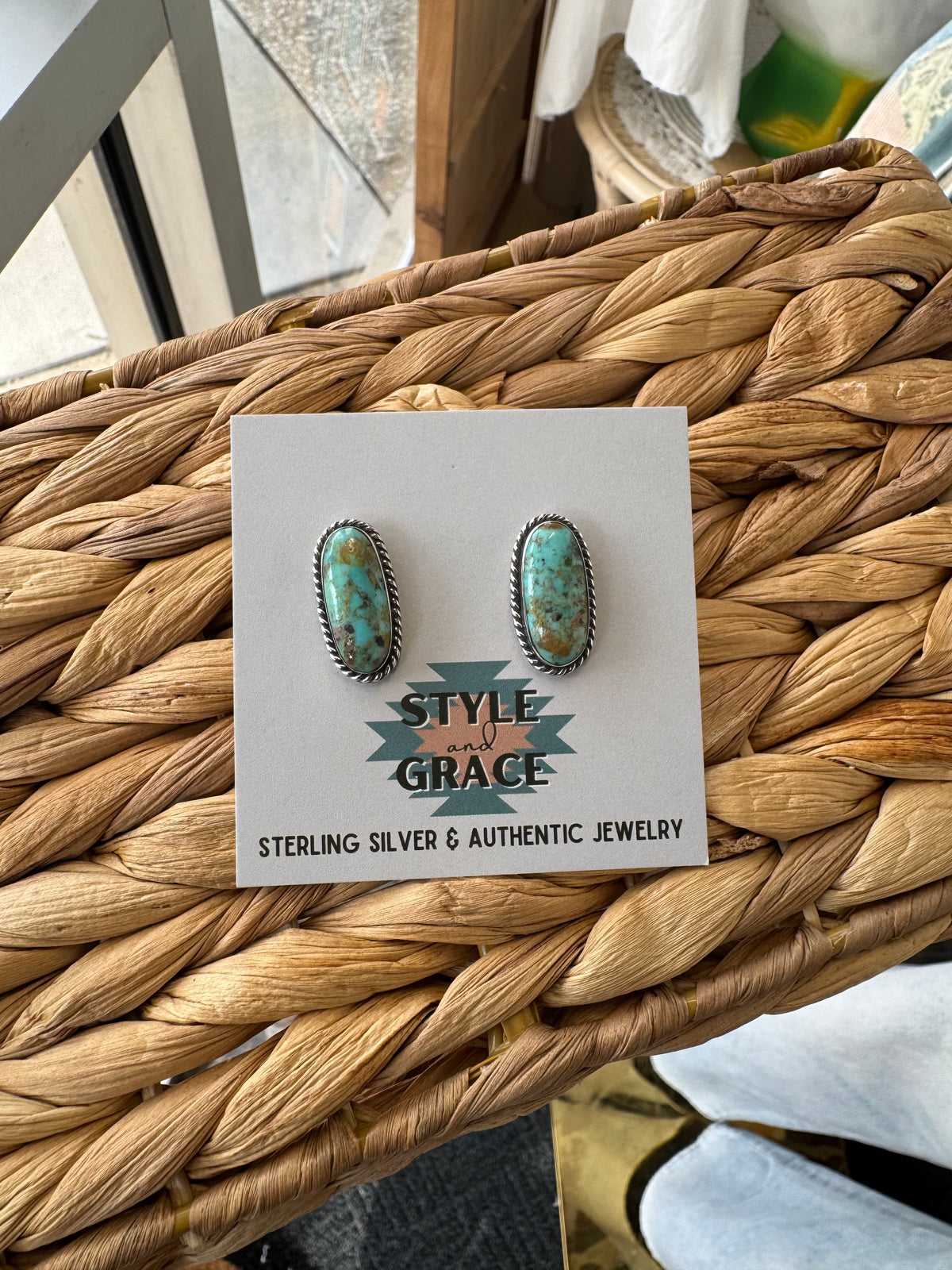 Authentic Oval Stud Earrings