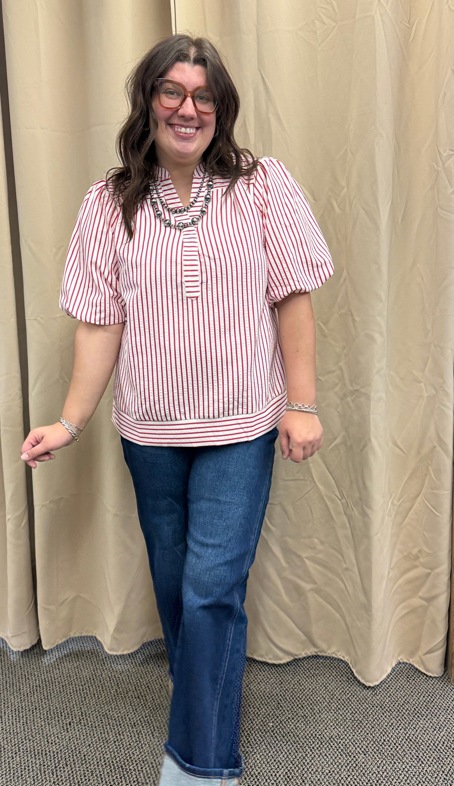 Red Striped Top