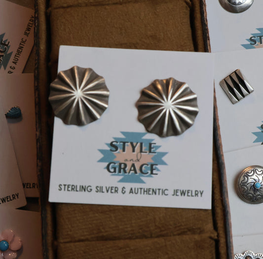 Textured Concho Earrings