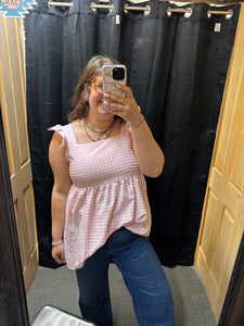 Pink Gingham Tank