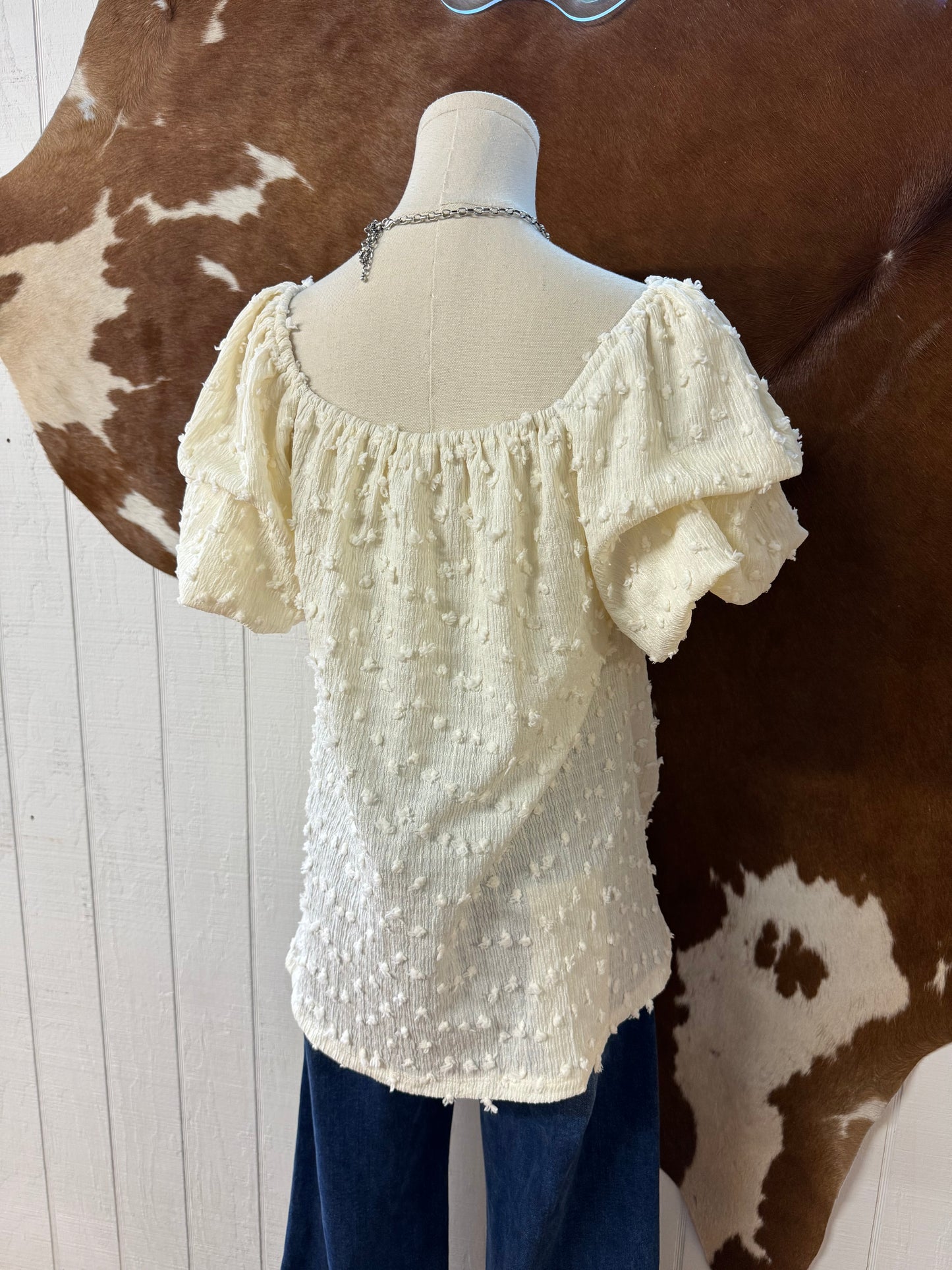 Cream Puff Sleeve Top