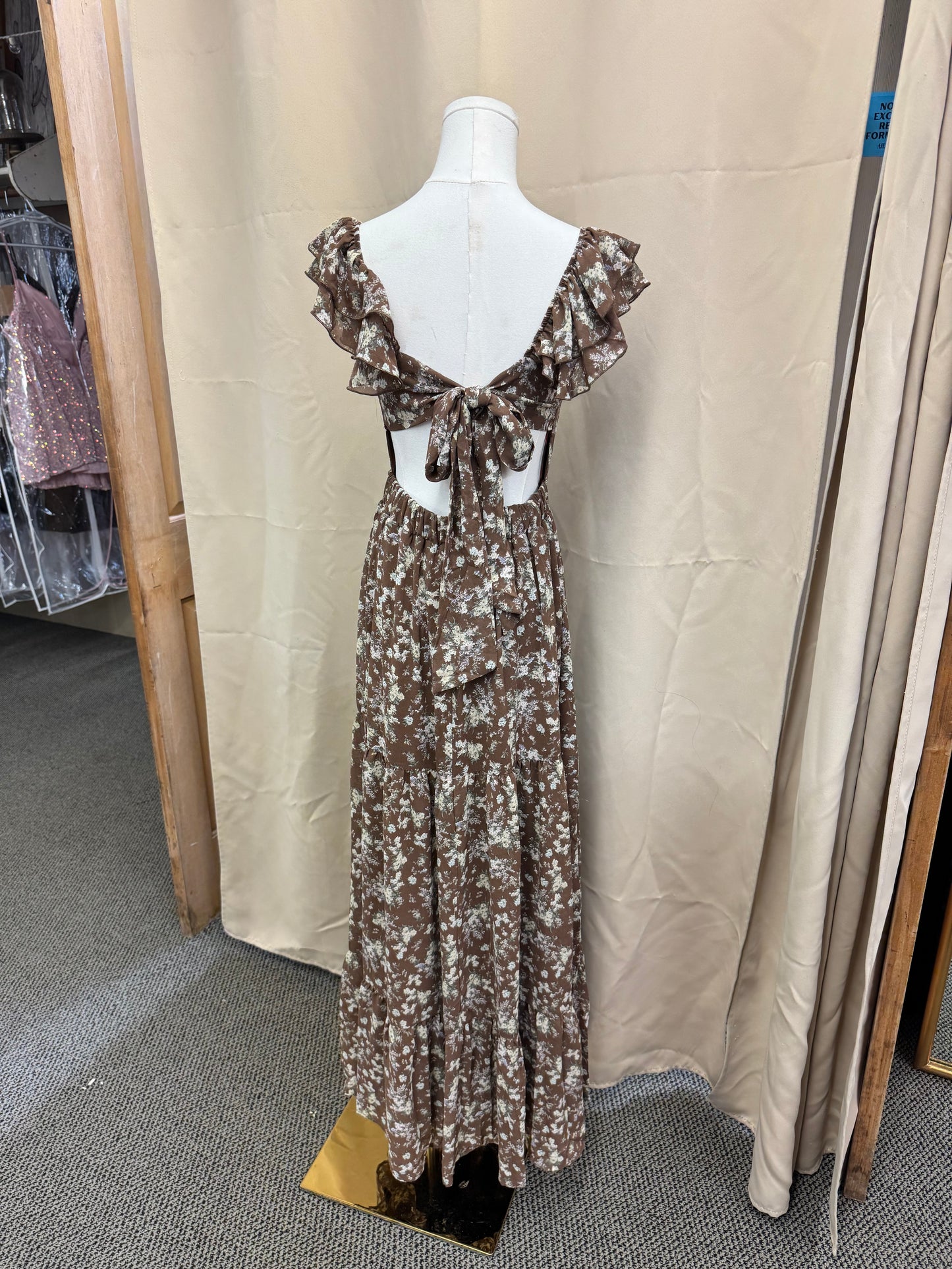 Brown Floral Dress