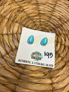 Turquoise Abstract Stud Earrings