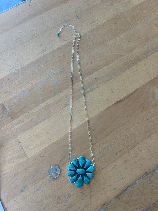 Extra Large Turquoise Cluster Necklace