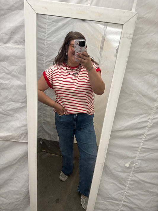 Red Striped Top