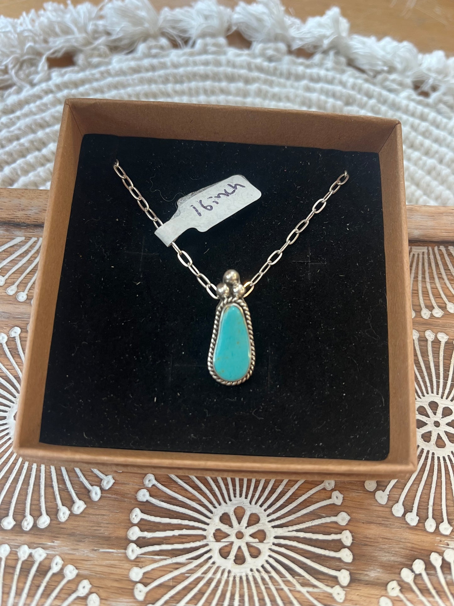 Turquoise Abstract Pendant Necklace