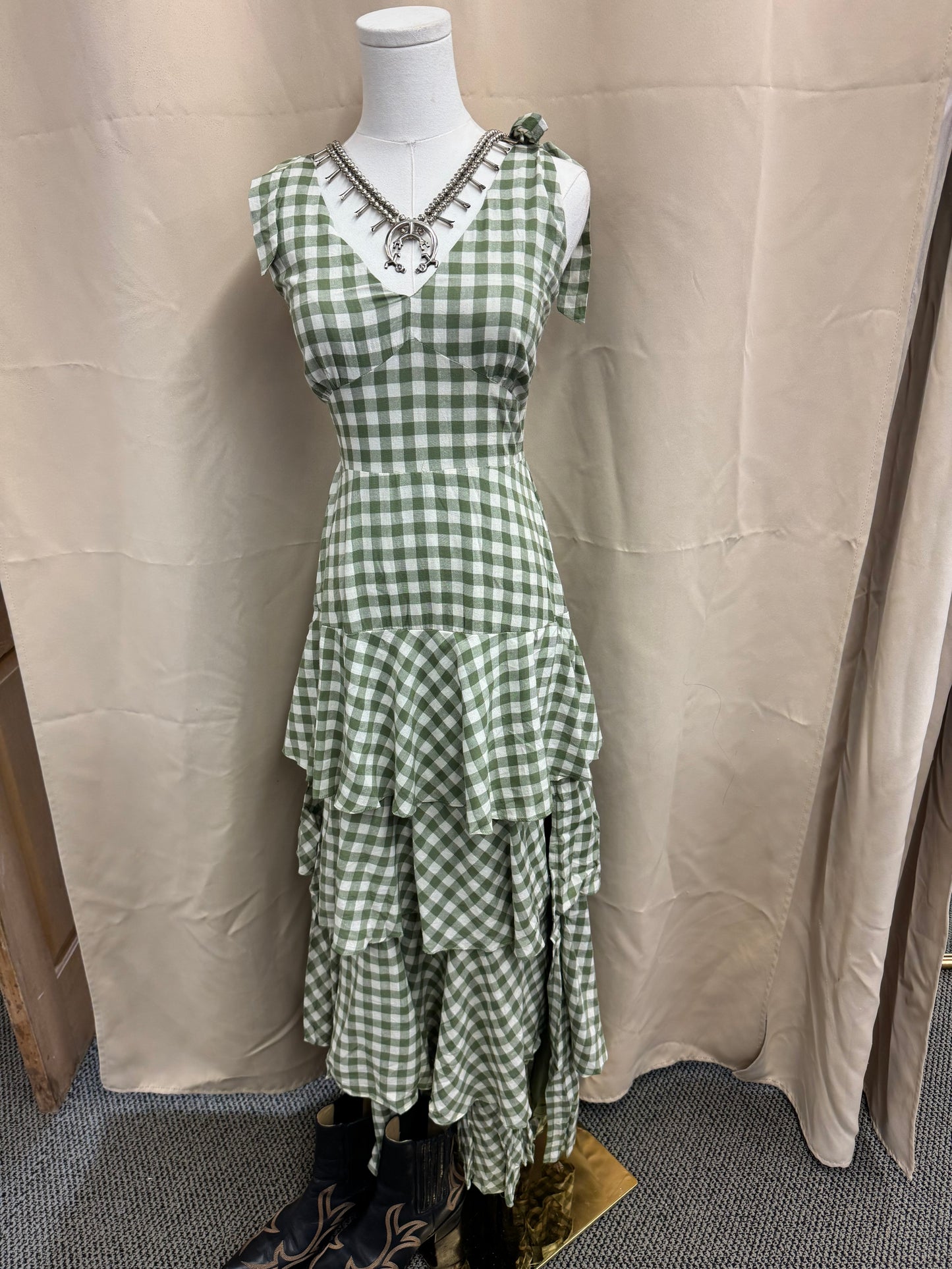 Green Gingham Dress