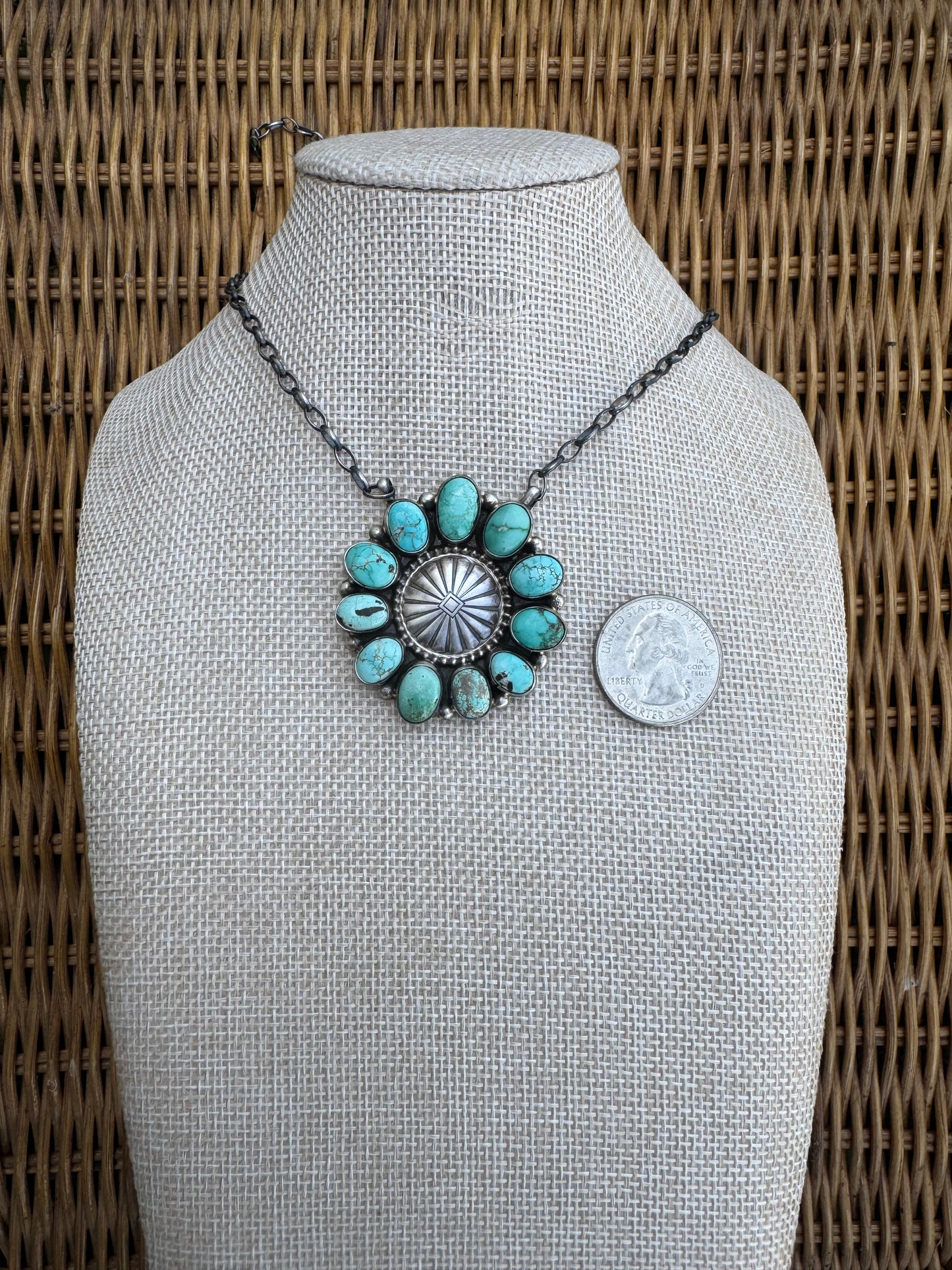 Mixed Turquoise Pendant Necklace