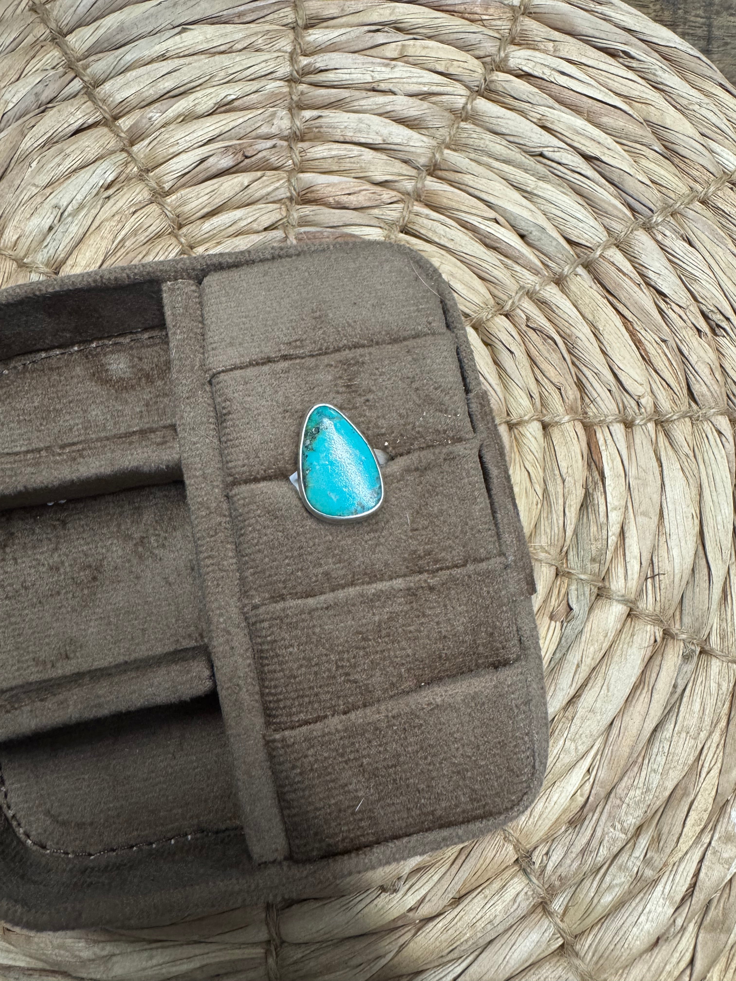 Turquoise Triangle Ring- Adjustable