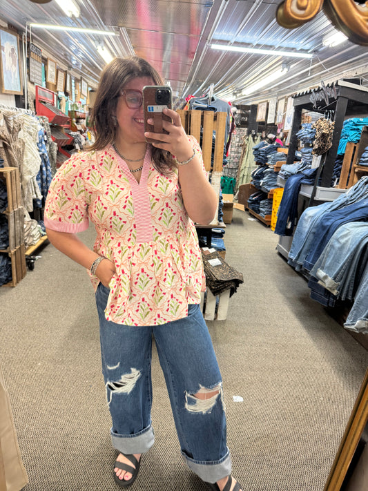 Blush Floral Top