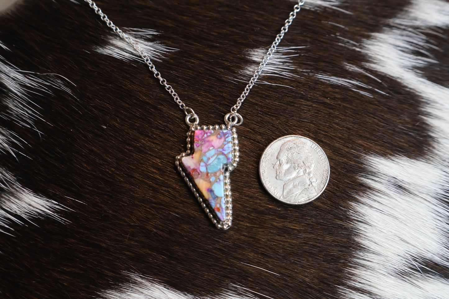 Pink Dahlia Bolt Necklace