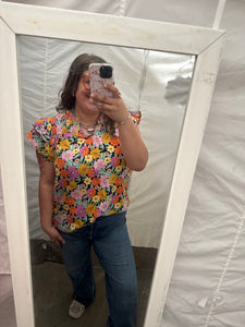 Black Floral Top
