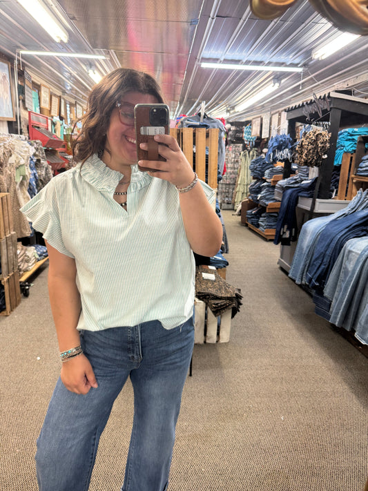 Mint Striped Top