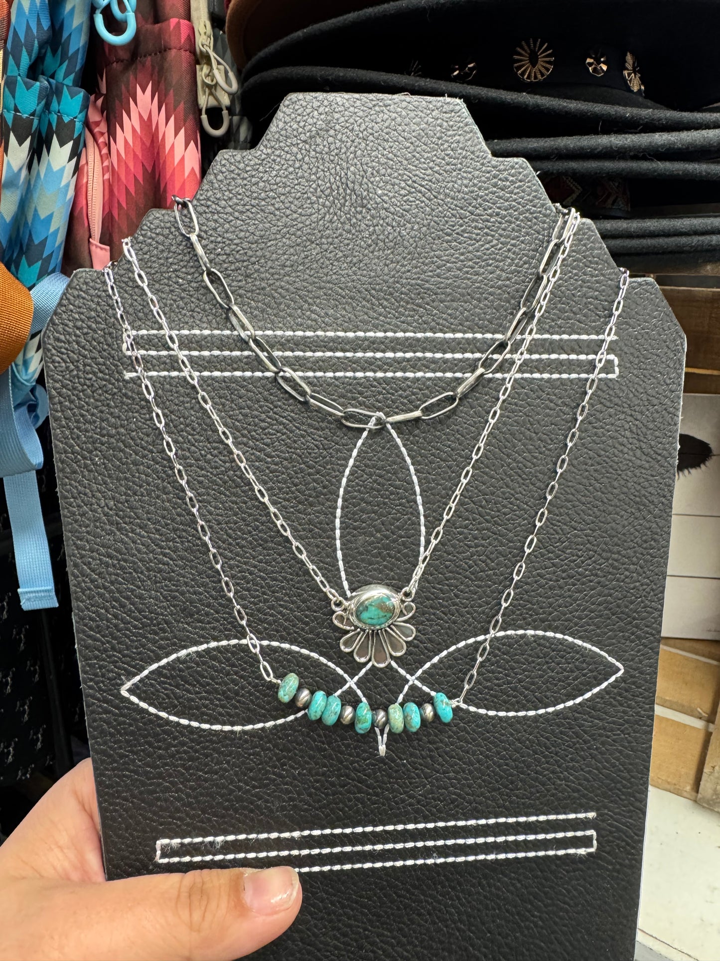 Turquoise Half Flower Necklace