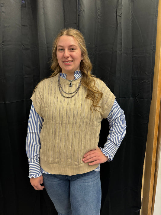 Taupe Sweater Vest