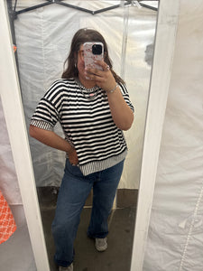 Black Multi Striped Top