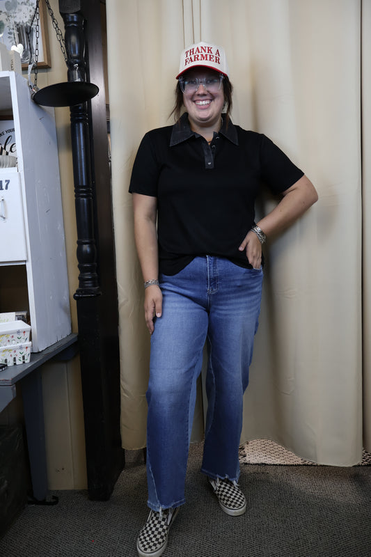 Two Tone Barrel Jeans