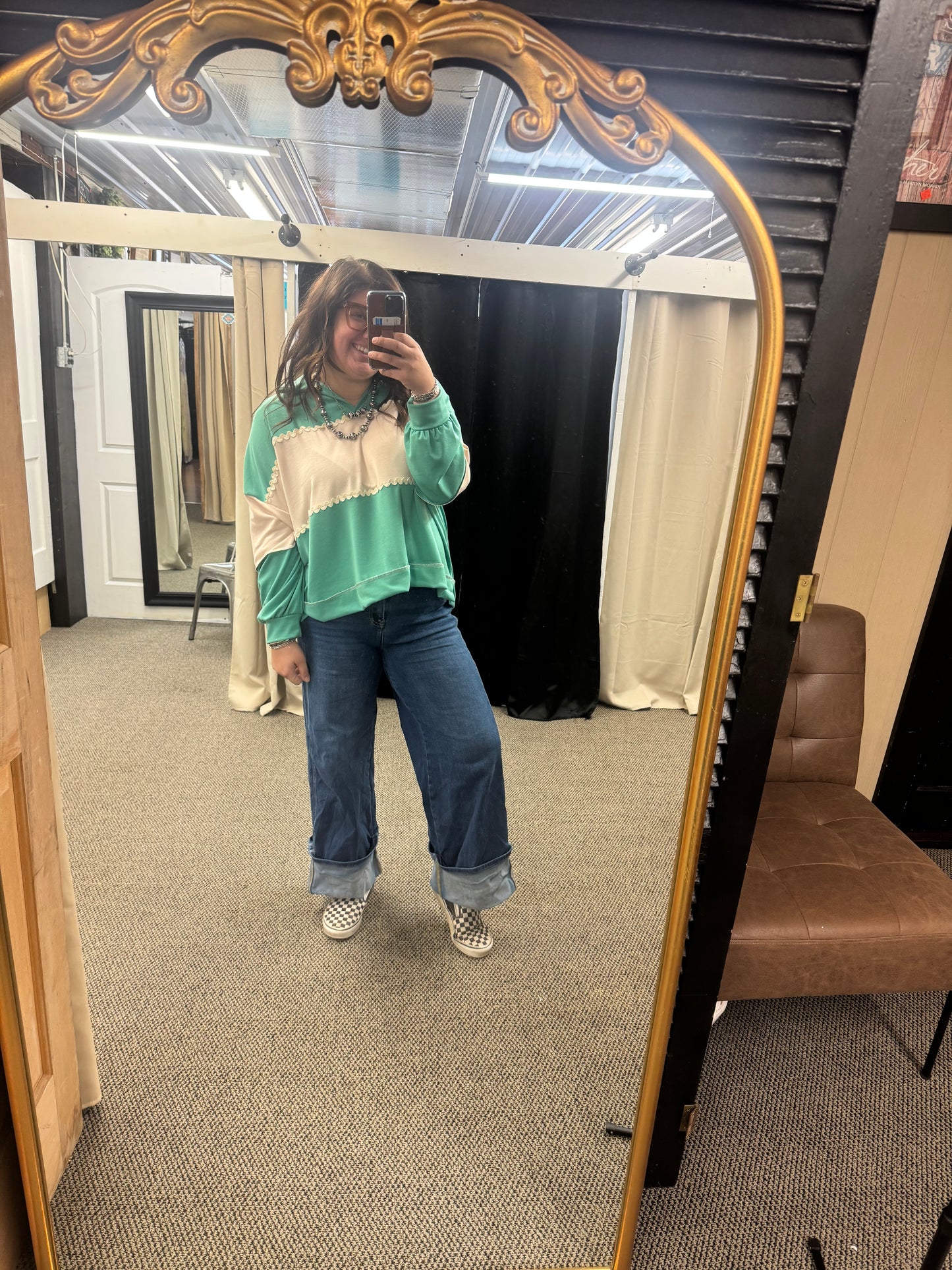 Mint Scallop Long Sleeve