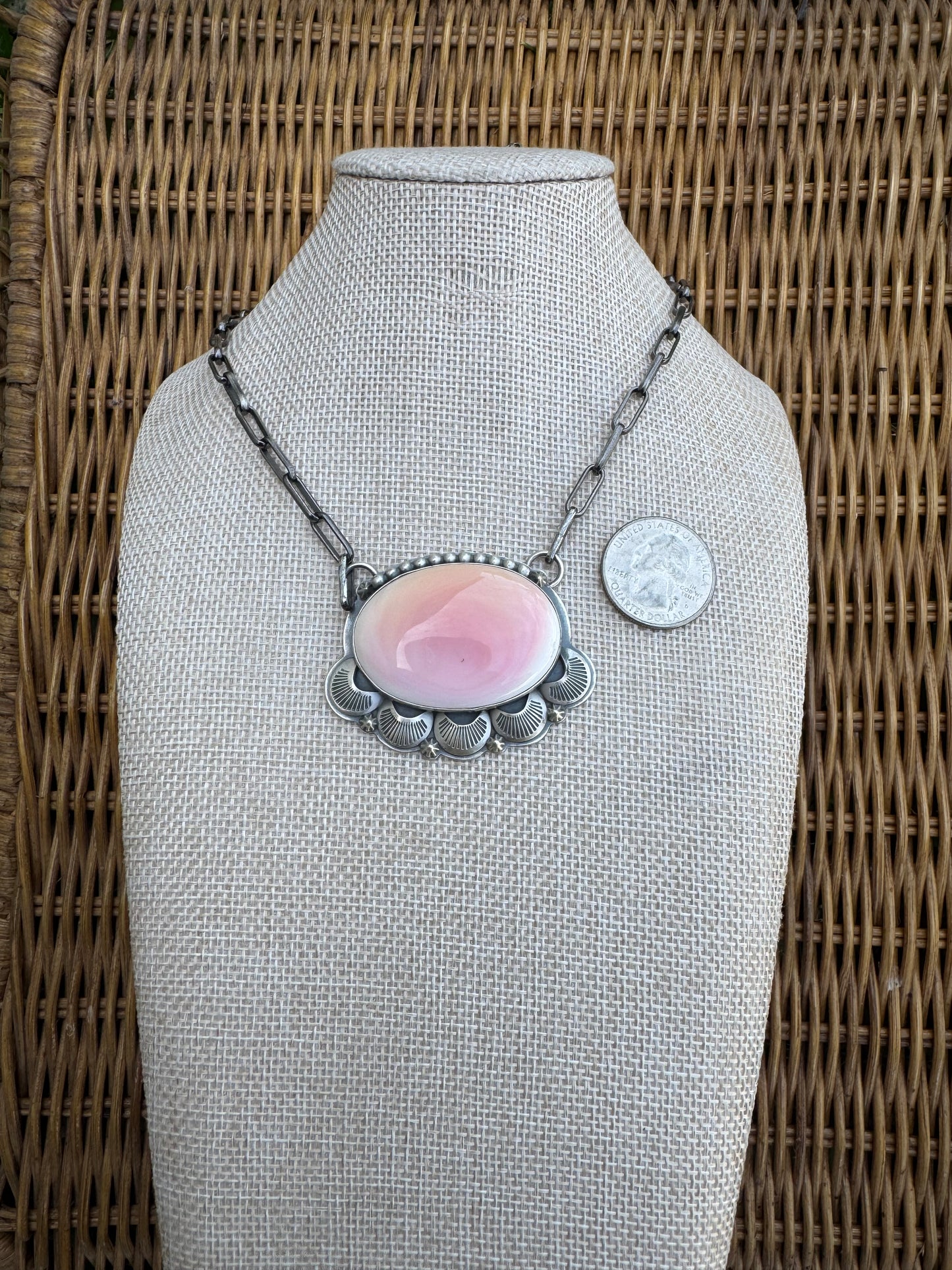Large Pink Conch Necklace