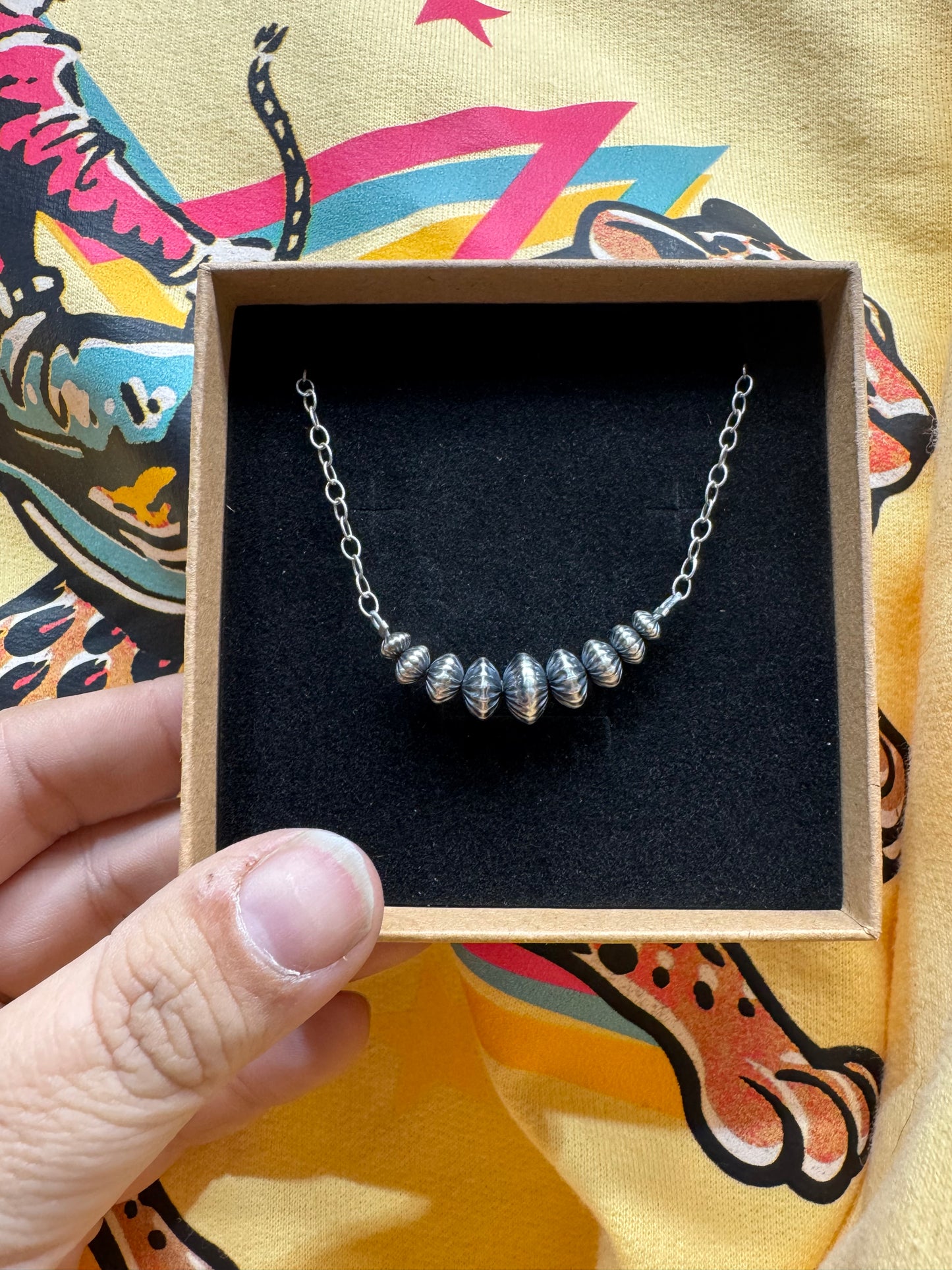 Corrugated Saucer Bar Necklace