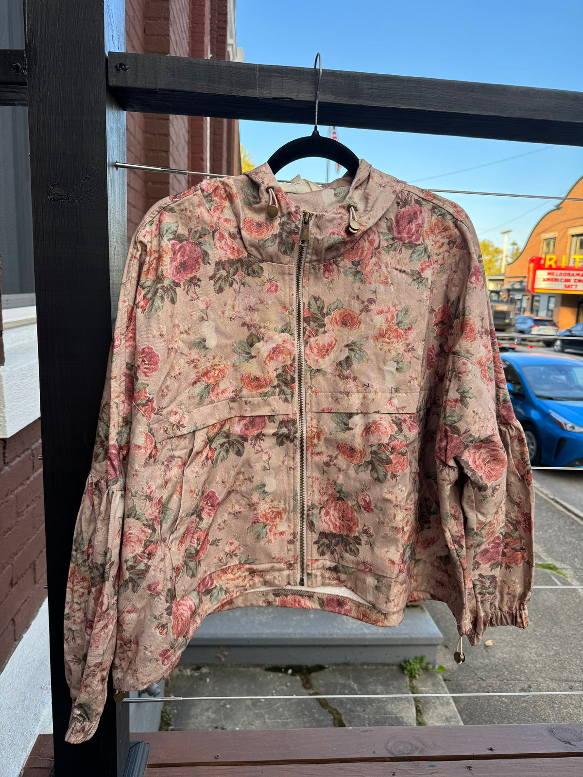 Floral Denim Hooded Jacket