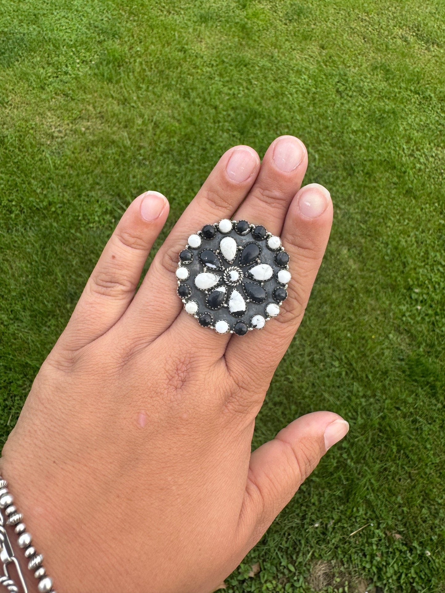 White Buffalo Cluster Ring