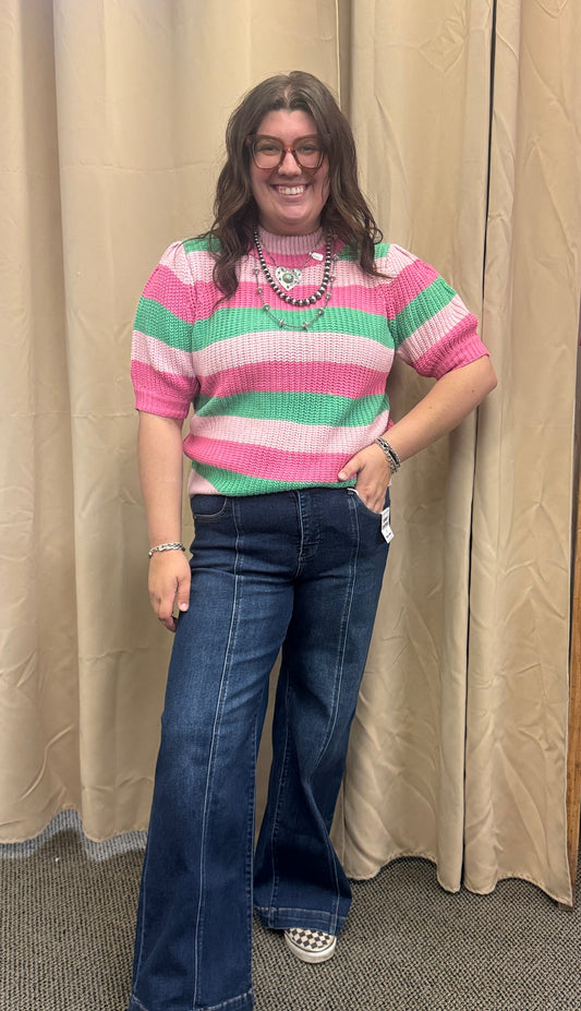 Colorful Striped Sweater Top