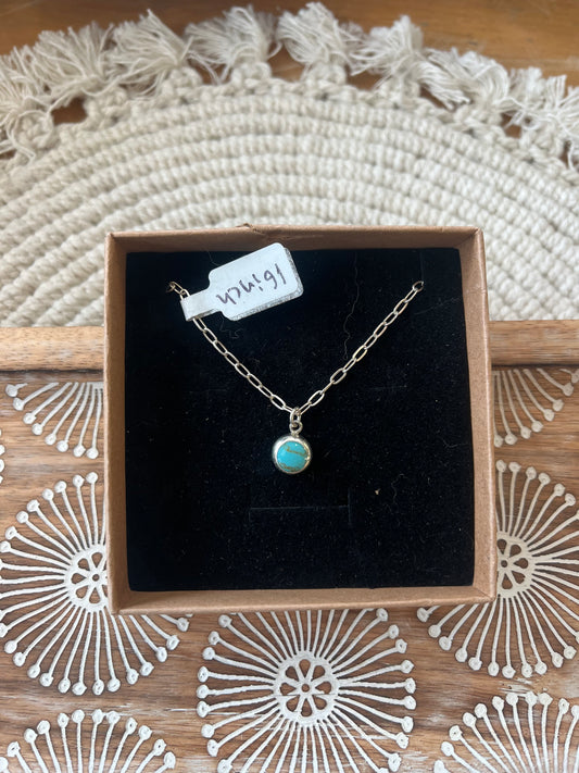 Turquoise Shapes Mini Pendant Necklace