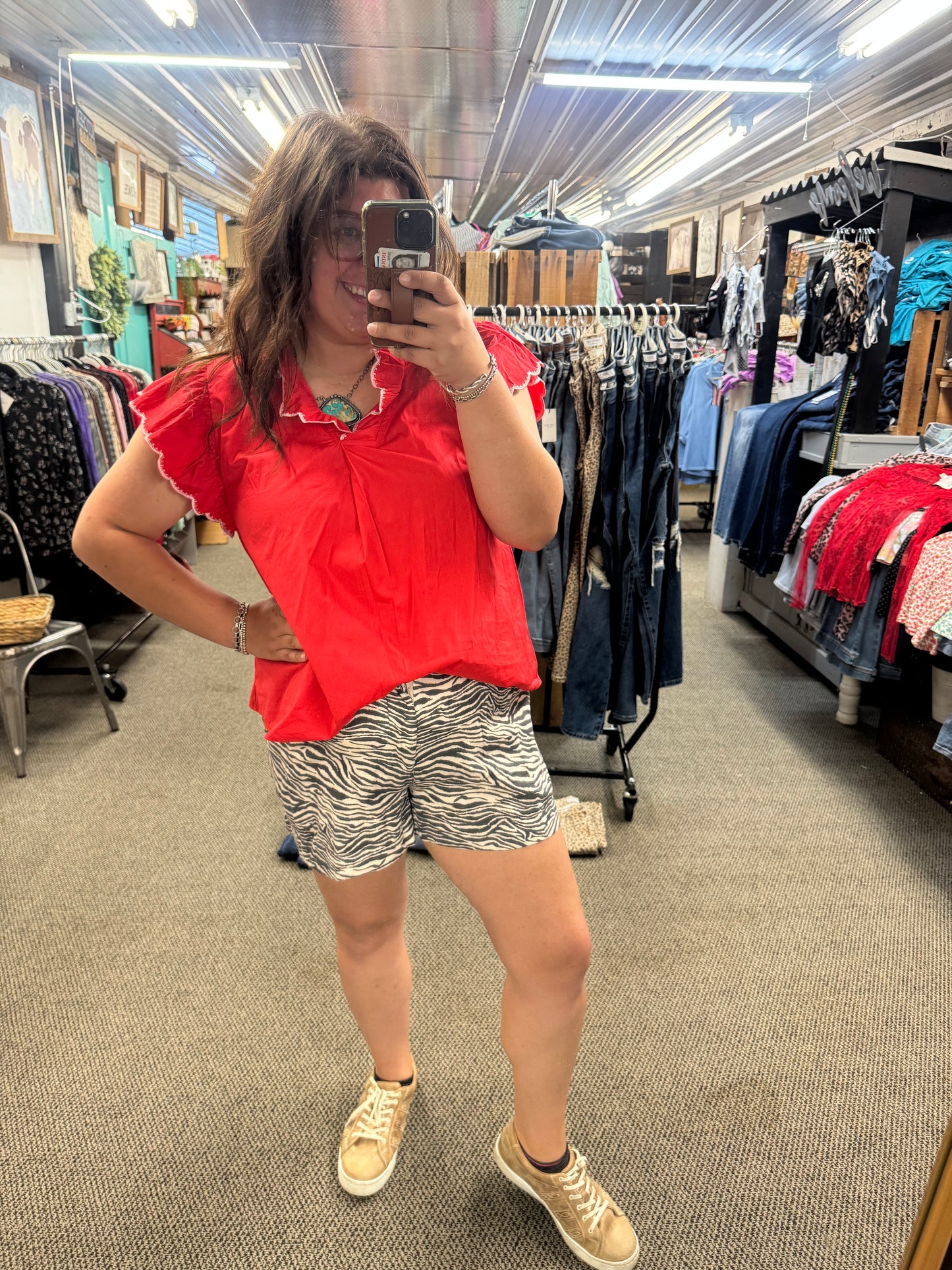 Zebra Pleated Shorts