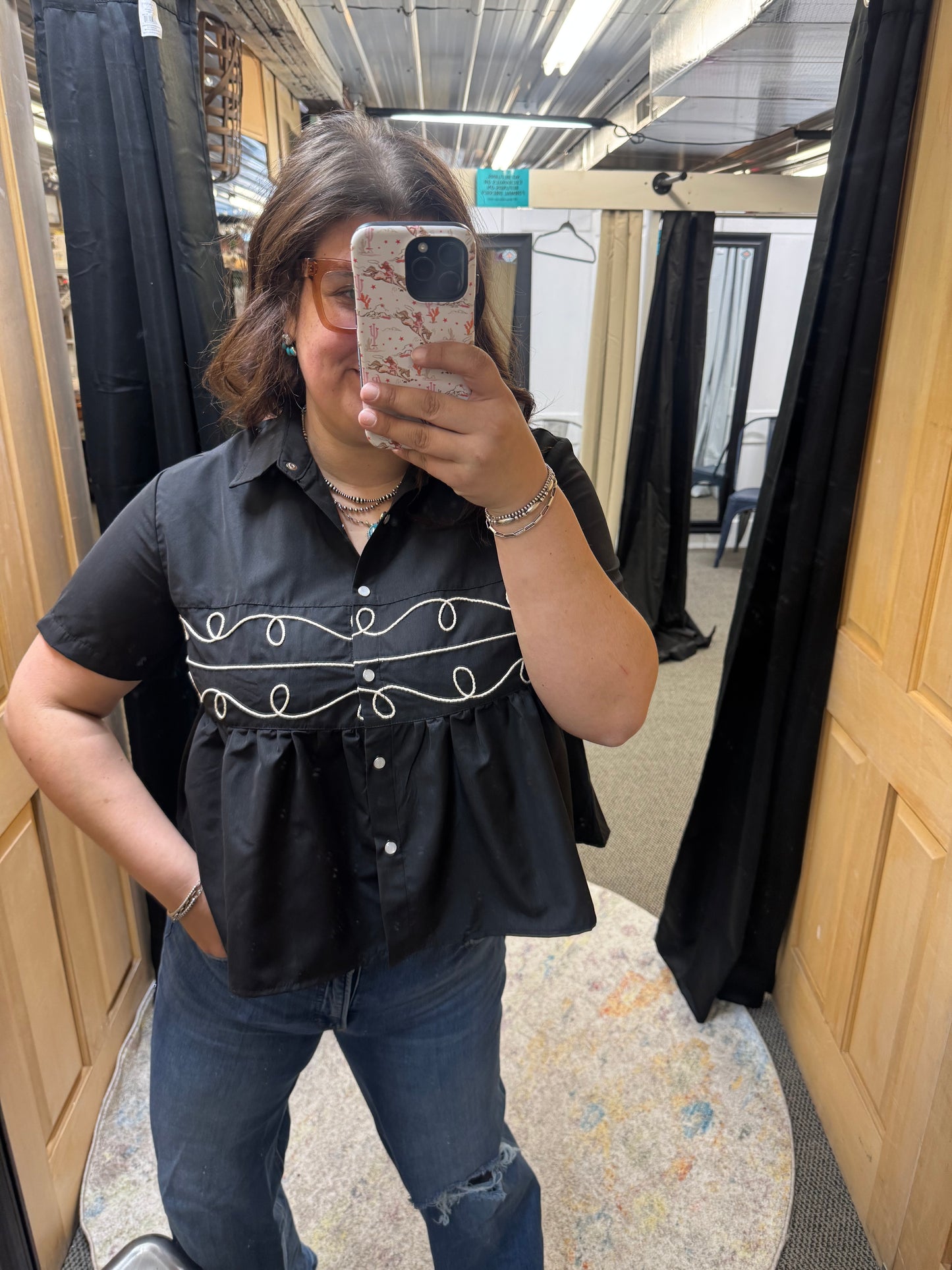 Black Loopy Top