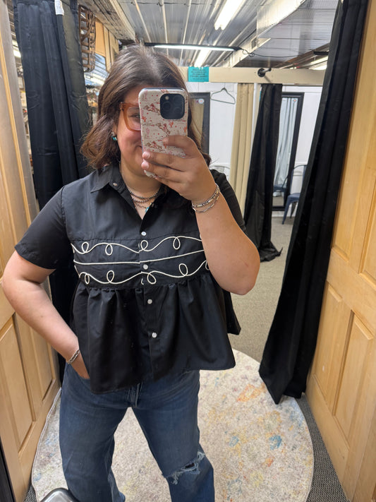 Black Loopy Top
