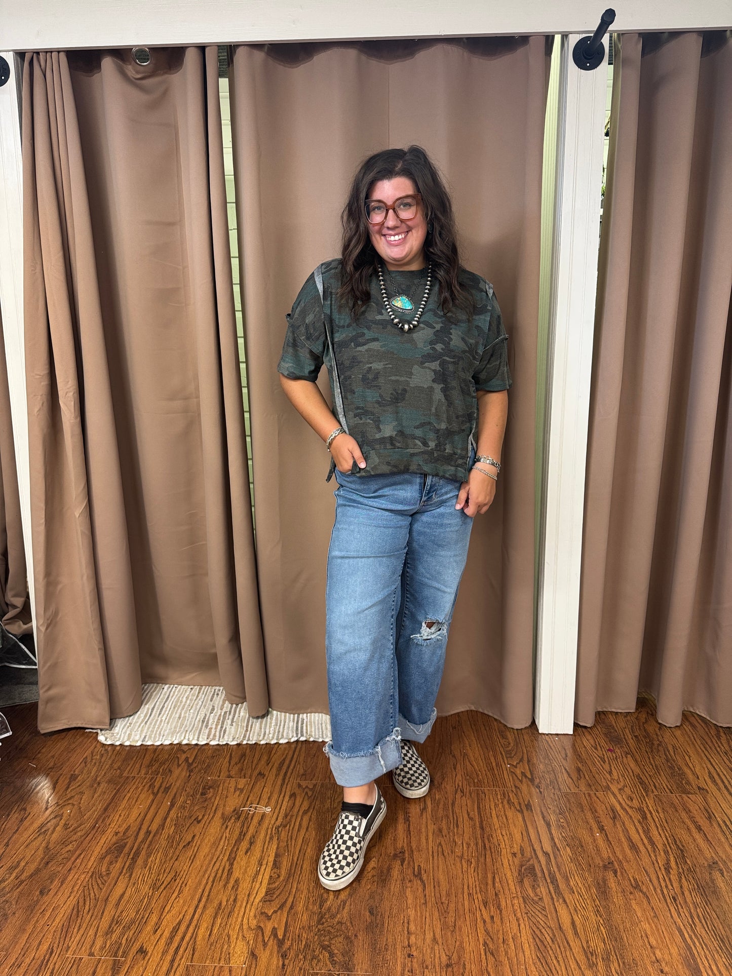 Camo Waffle Top