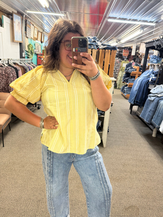 Yellow Gingham Top