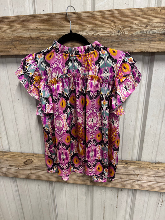 Magenta Patterned Top
