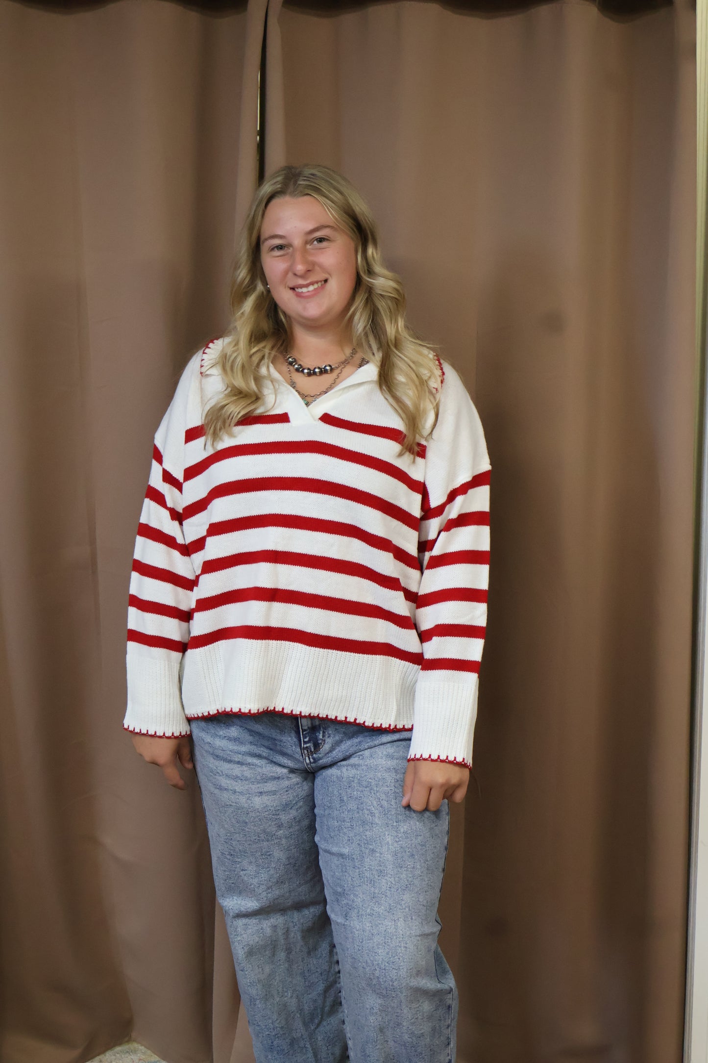 Red Striped Sweater