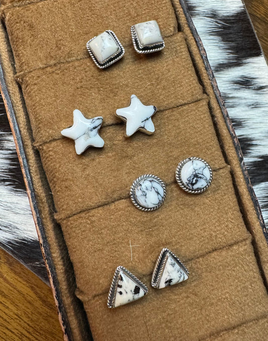 Howlite Stud Earrings