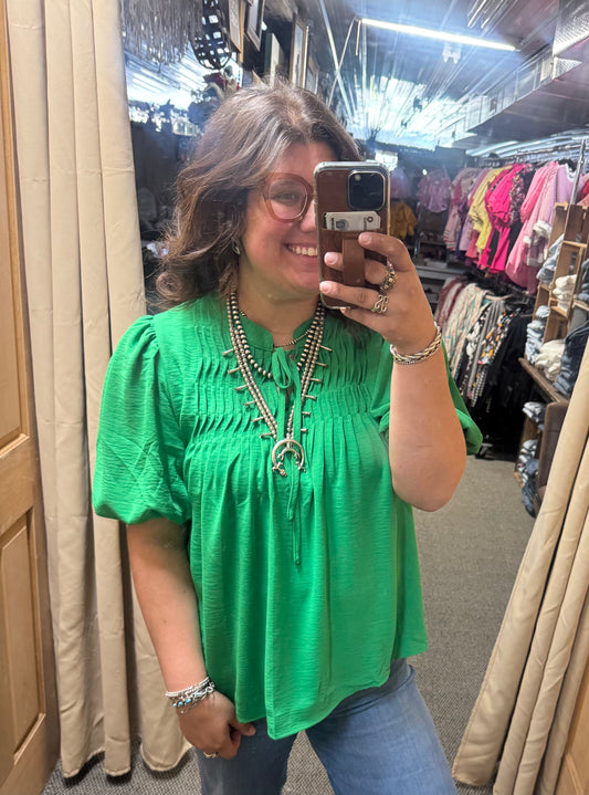 Green Tie Top