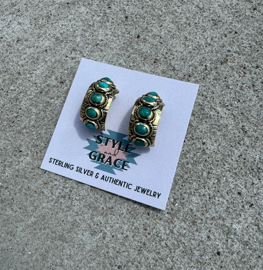 Brass Hoop Earrings