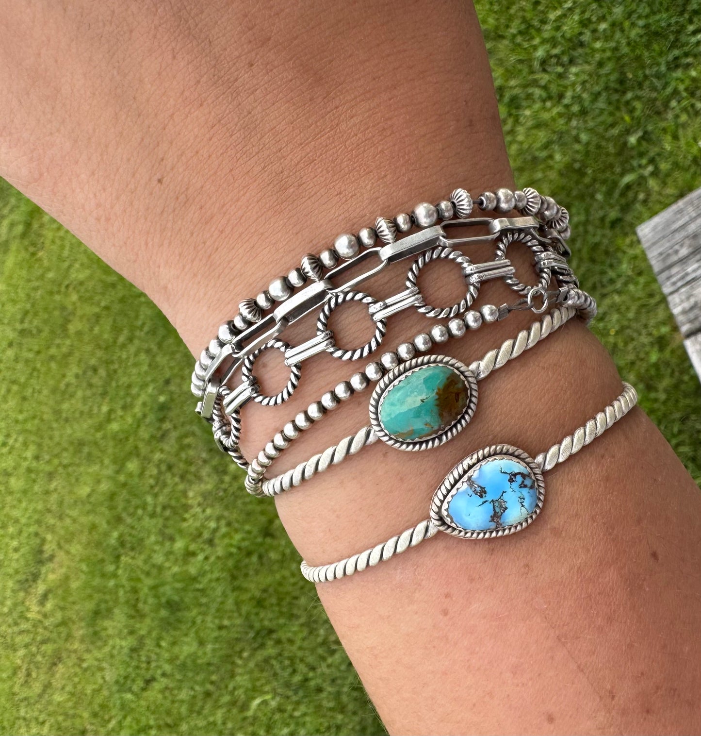 Turquoise Mini Twist Cuffs