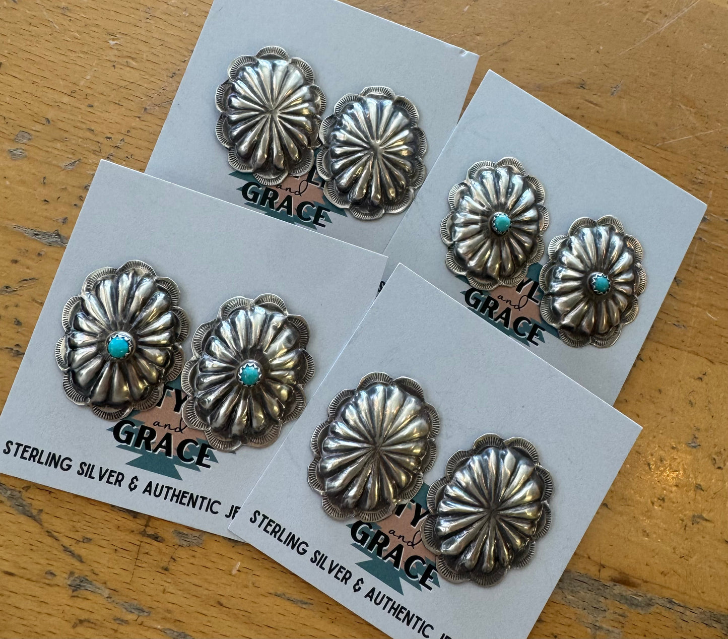 Large Concho Earrings