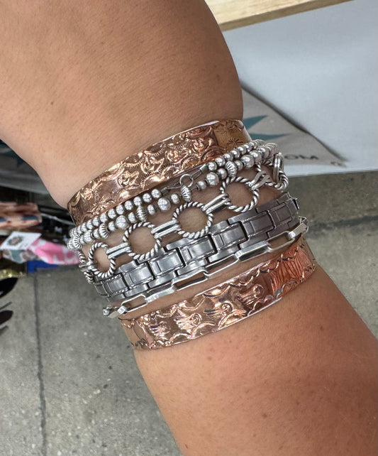 Copper Stamped Cuffs