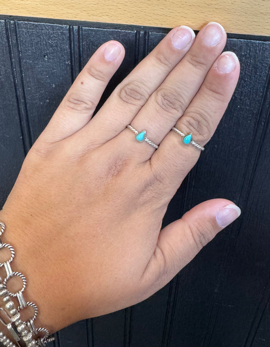 Turquoise Teardrop Stacker Ring