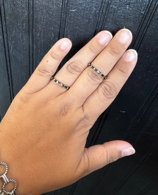 Onyx Inlay Stacker Ring