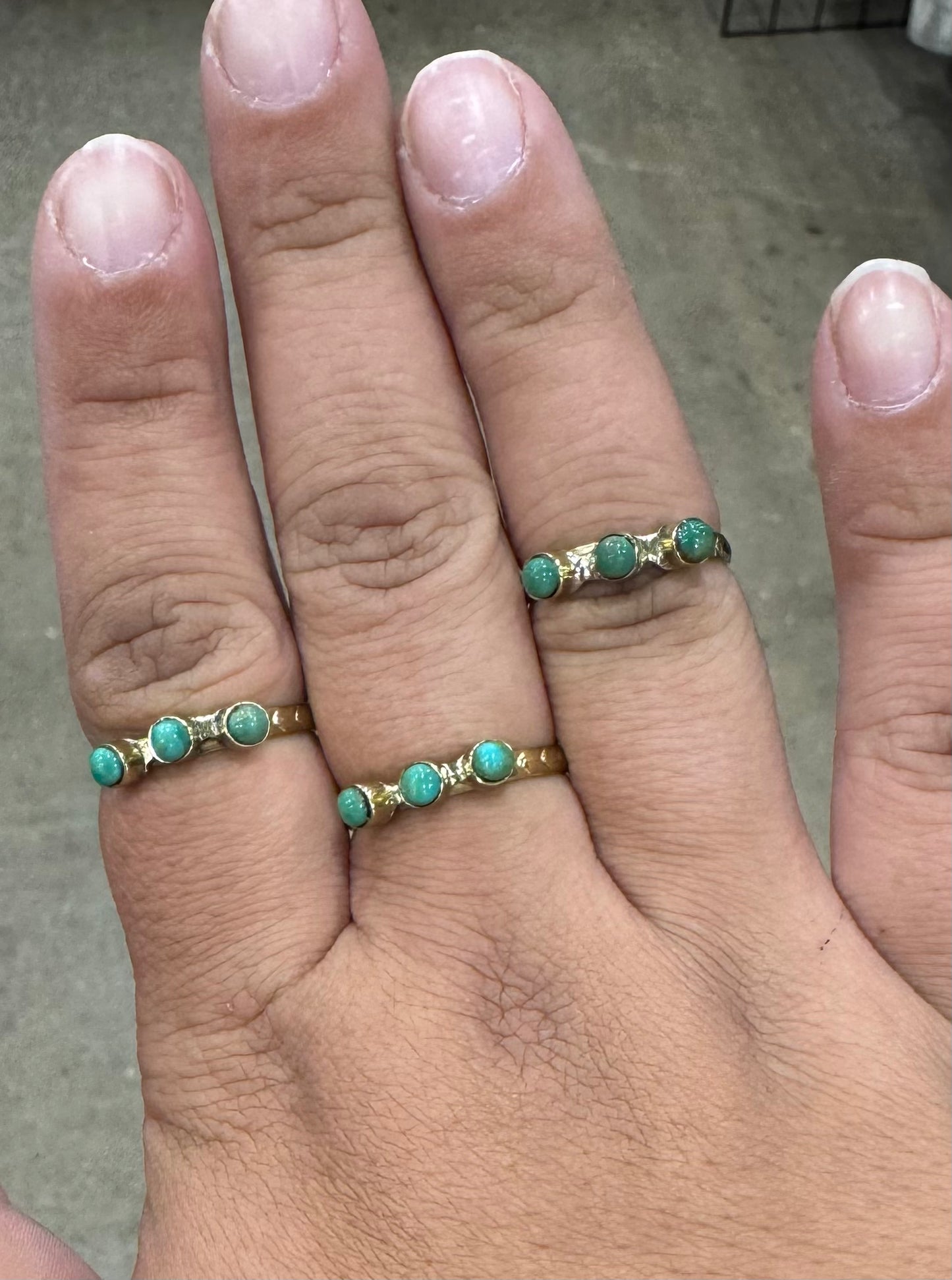 Brass Three Stone Rings