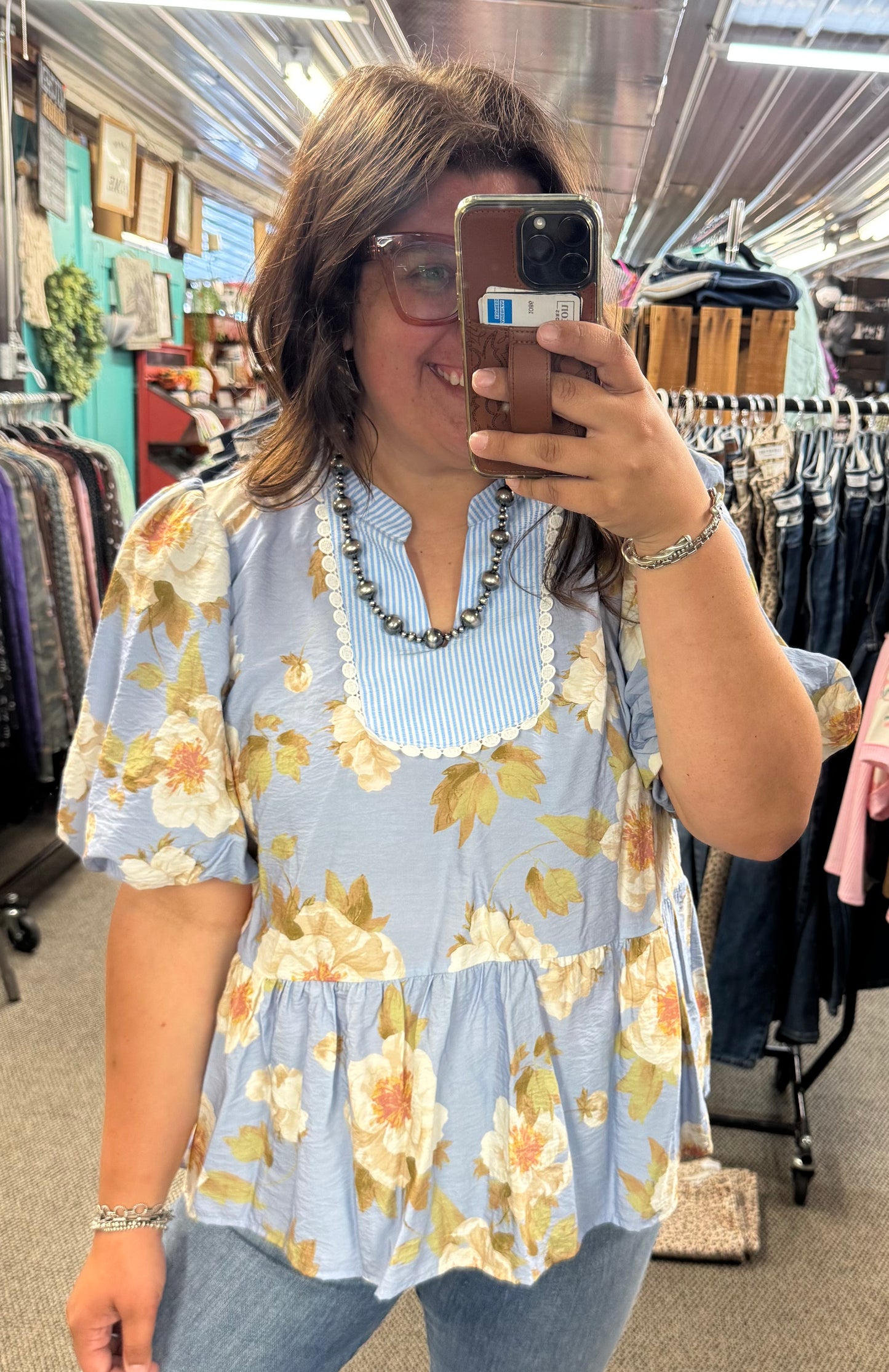 Sky Floral Top