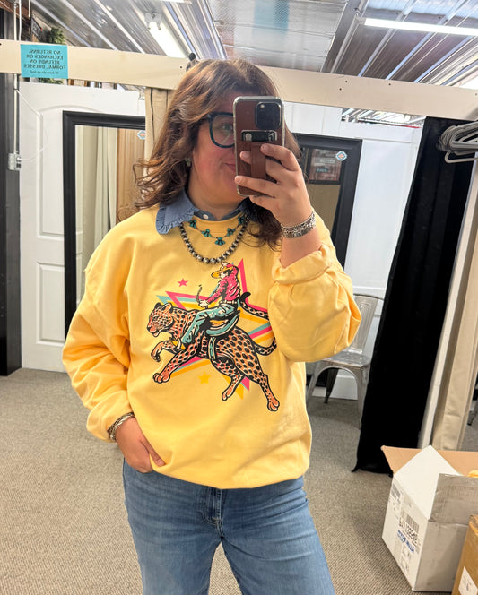 Leopard Cowboy Crewneck